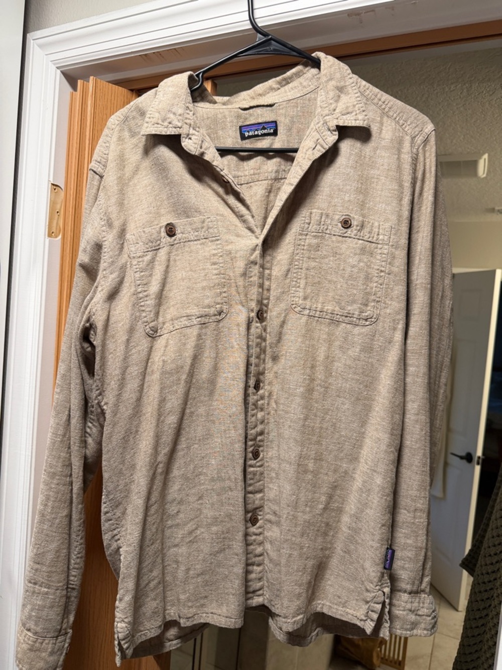 Patagonia Neutral Beige Long-Sleeve Button-Up Shirt